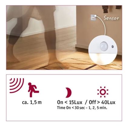 Paulmann 93133 - LED/1,2W Stepenišno svjetlo sa senzorom EDGE 230V bijela