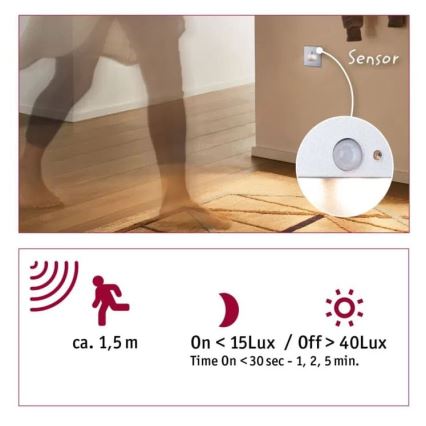 Paulmann 93134 - LED/1,2W Stepenišno svjetlo sa senzorom EDGE 230V mat krom