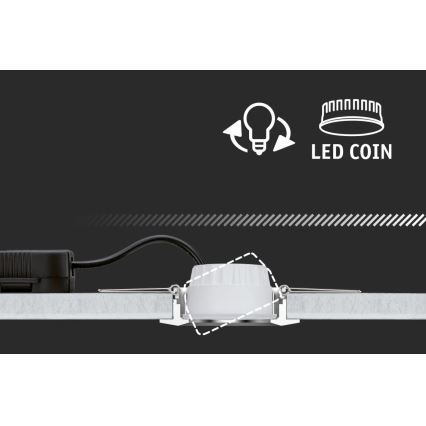 Paulmann 93402 - SET 3xLED/6W IP44 Prigušiva ugradbena svjetiljka za kupaonicu COLE 230V