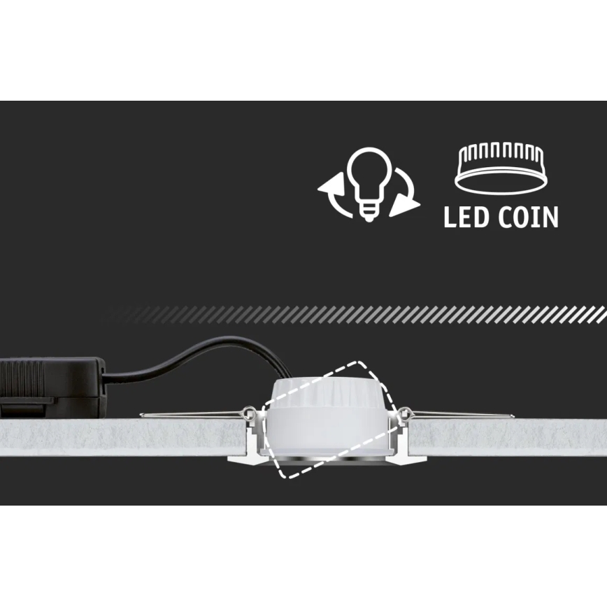 Paulmann 93402 - SET 3xLED/6W IP44 Prigušiva ugradbena svjetiljka za kupaonicu COLE 230V