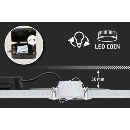 Paulmann 93483 - SET 3xLED/6,5W IP23 Prigušiva ugradbena svjetiljka za kupaonicu NOVA 230V