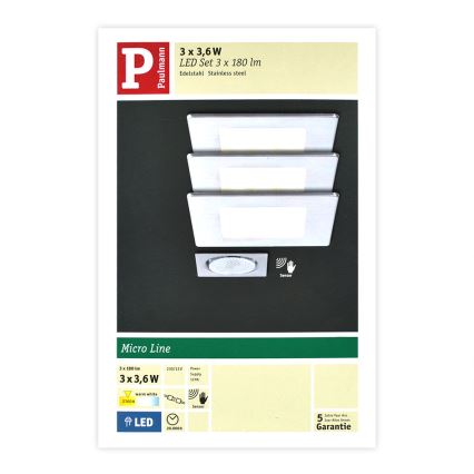 Paulmann 93558 - SET 3x LED/3,6W Ugradbena svjetiljka 230V