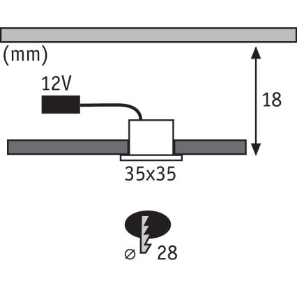 Paulmann 93587 - SET 5xLED/0,4W Ugradbena svjetiljka 12V/230V 2700K