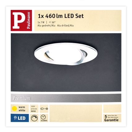 Paulmann 93602 - LED GU10/7W IP23 Prigušiva ugradbena svjetiljka za kupaonicu NOVA 230V