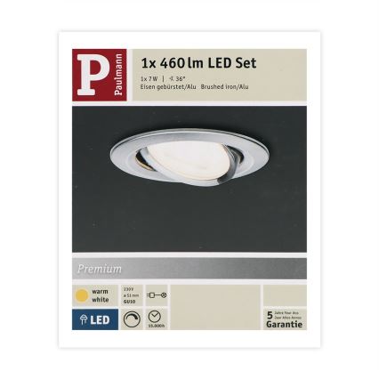 Paulmann 93603 - LED-GU10/7W IP23 Prigušiva ugradbena svjetiljka za kupaonicu NOVA 230V