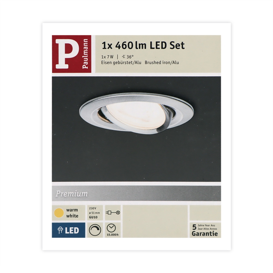 Paulmann 93603 - LED-GU10/7W IP23 Prigušiva ugradbena svjetiljka za kupaonicu NOVA 230V