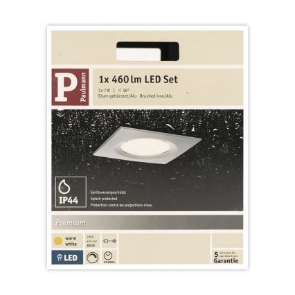 Paulmann 93611 - LED-GU10/7W IP44 Prigušiva ugradbena svjetiljka za kupaonicu NOVA 230V