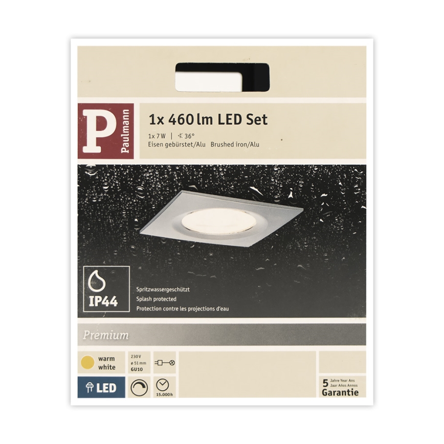 Paulmann 93611 - LED-GU10/7W IP44 Prigušiva ugradbena svjetiljka za kupaonicu NOVA 230V