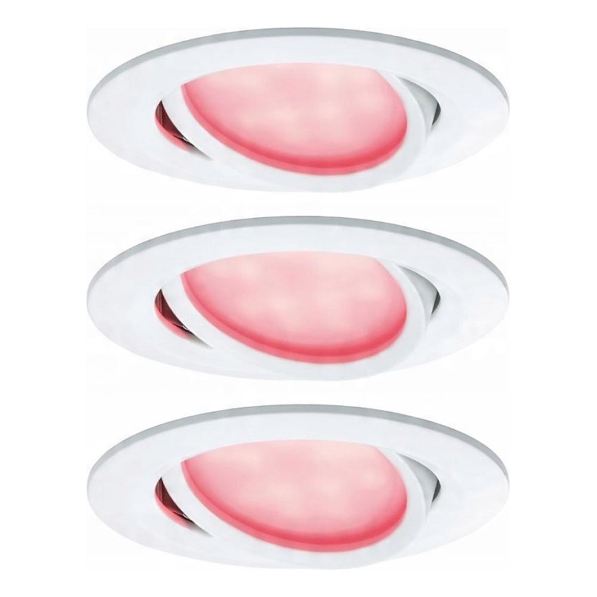 Paulmann 93940 - SET 3x LED RGBW/2W IP23 Prigušiva ugradbena svjetiljka za kupaonicu 230V
