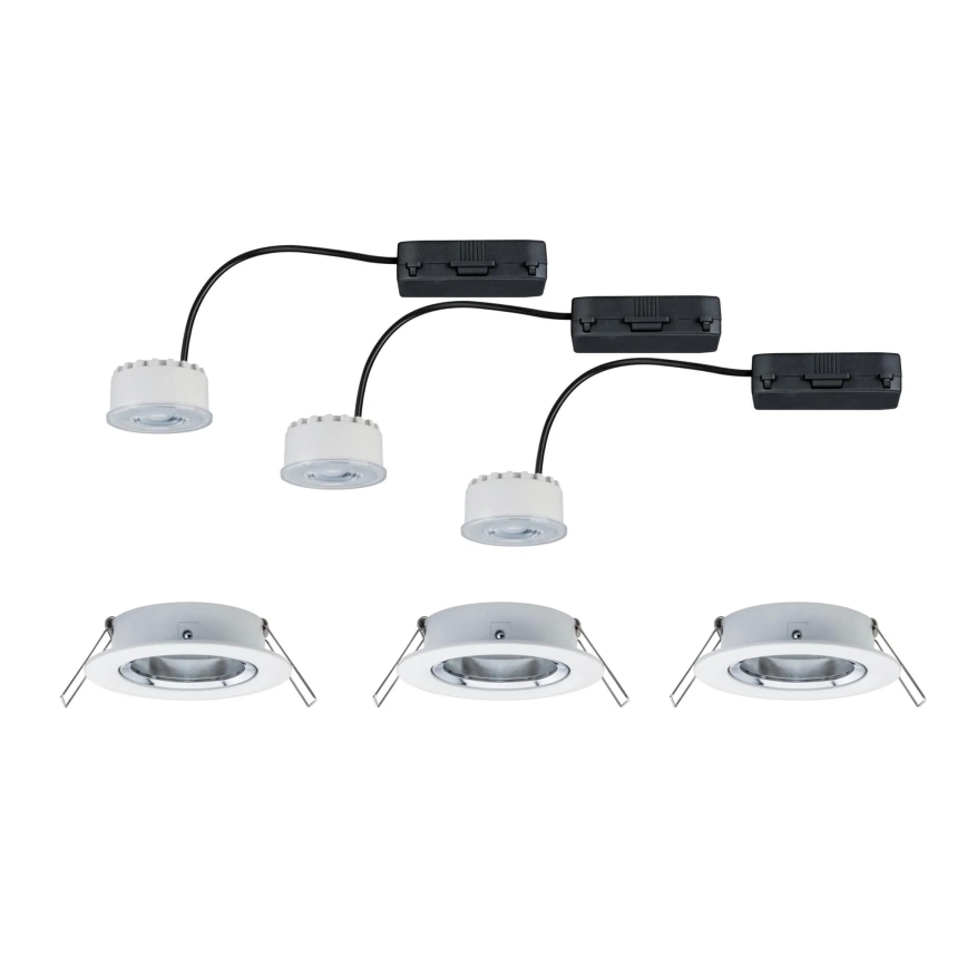 Paulmann 93942 - SET 3xLED/6,8W IP23 Prigušiva ugradbena svjetiljka za kupaonicu COIN 230V