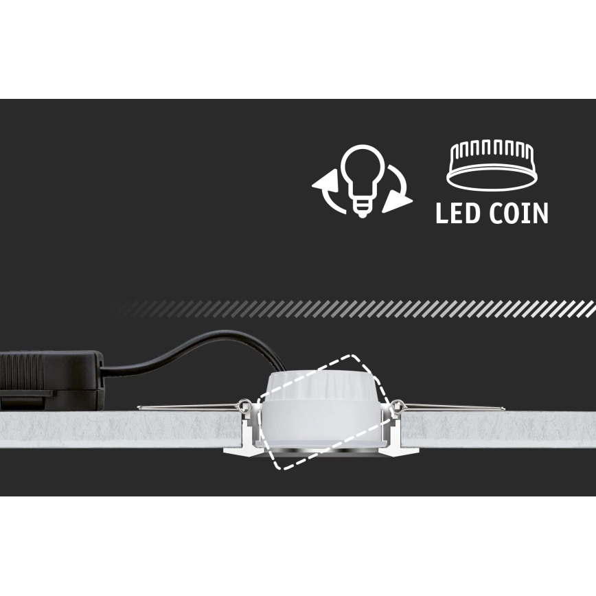Paulmann 93942 - SET 3xLED/6,8W IP23 Prigušiva ugradbena svjetiljka za kupaonicu COIN 230V