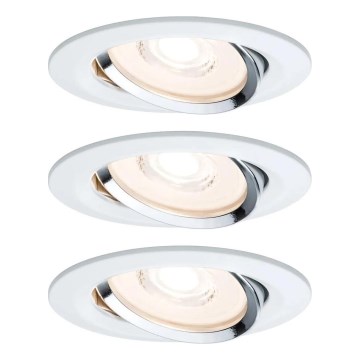 Paulmann 93942 - SET 3xLED/6,8W IP23 Prigušiva ugradbena svjetiljka za kupaonicu COIN 230V