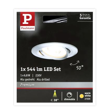 Paulmann 93946 - LED/6,8W IP23 Prigušiva ugradbena svjetiljka za kupaonicu COIN 230V