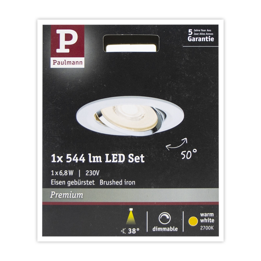 Paulmann 93947 - LED/6,8W IP23 Prigušiva ugradbena svjetiljka za kupaonicu COIN 230V