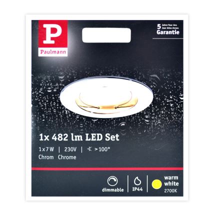 Paulmann 93959 - LED/7W IP44 Dimmabilno kupaonsko svjetlo COIN 230V