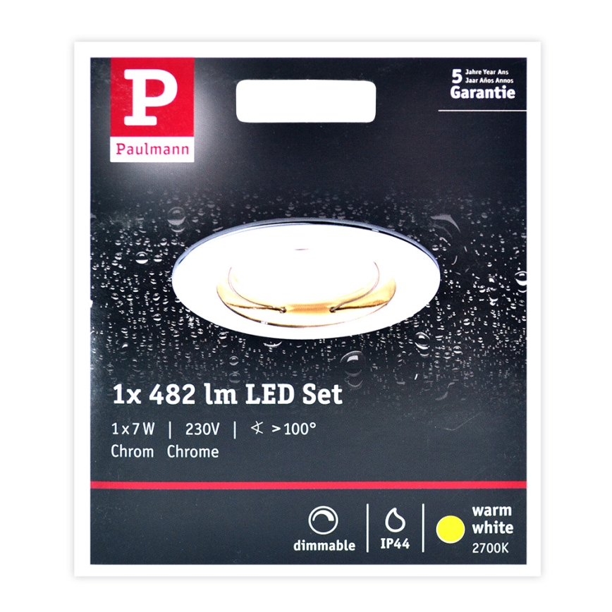 Paulmann 93959 - LED/7W IP44 Dimmabilno kupaonsko svjetlo COIN 230V