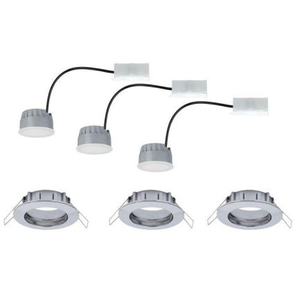 Paulmann 93960 - SET 3xLED/7W IP44 Prigušiva ugradbena svjetiljka za kupaonicu COIN 230V