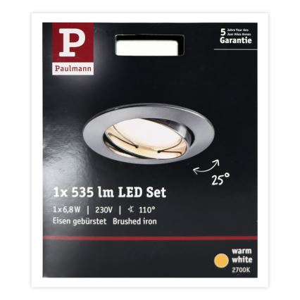 Paulmann 93979 - LED/6,8W IP23 Ugradbena svjetiljka za kupaonicu COIN 230V