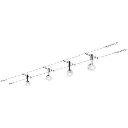 Paulmann 94080 - SET 4xLED/4,8W Ugradbena svjetiljka za kabelski sustav STAGE 230V sjajni krom