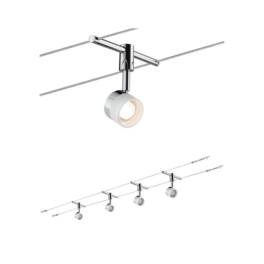 Paulmann 94080 - SET 4xLED/4,8W Ugradbena svjetiljka za kabelski sustav STAGE 230V sjajni krom