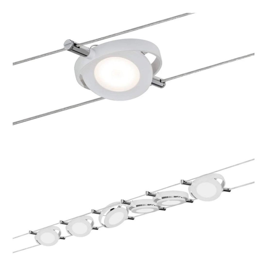 Paulmann 94106 - SET 6xLED/4W Reflektorska svjetiljka za sustav sajli ROUNDMAC 230V bijela