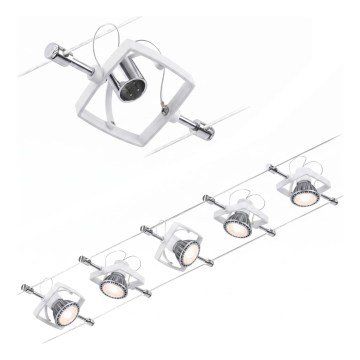 Paulmann 94134 - SET 5xGU5,3/10W Kompletan kabelski sustav MAC 230V bijela