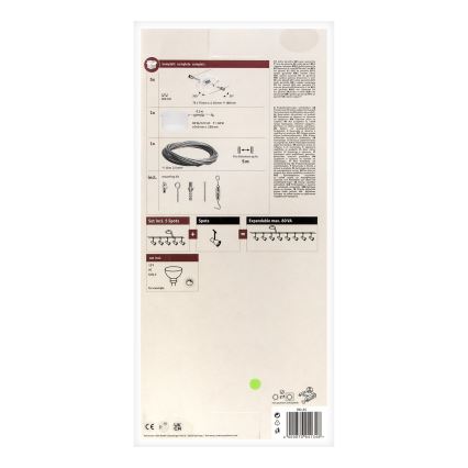 Paulmann 94134 - SET 5xGU5,3/10W Kompletan kabelski sustav MAC 230V bijela