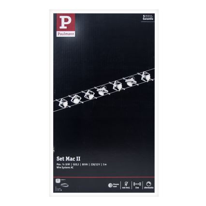 Paulmann 94152 - SET 7xGU5,3/10W Reflektorska svjetiljka za sustav sajli MAC 230V mat krom