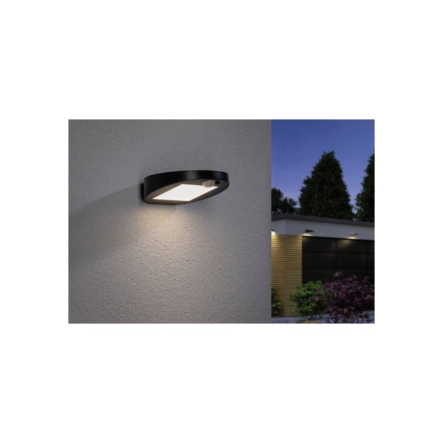 Paulmann 94246 - LED/1,2W IP44 Vanjska solarna svjetiljka sa senzorom RYSE 3,7V 1800 mAh