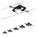 Paulmann 94290 - SET 5xGU5,3/10W Luster na sajli MACLL 230V crna