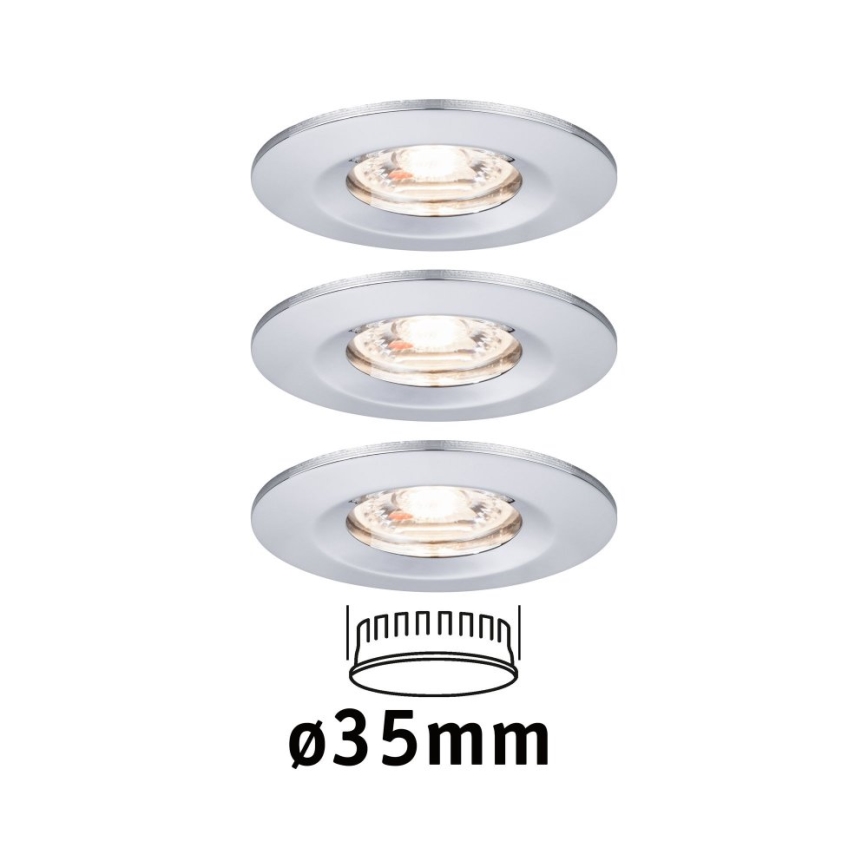 Paulmann 94303 - SET 3xLED/4W IP44 Ugradbena svjetiljka za kupaonicu COIN 230V