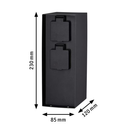 Paulmann 94313 - Vanjski stup za utičnice RIO 4Z SCHUKO 230V IP44