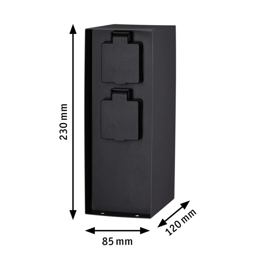 Paulmann 94313 - Vanjski stup za utičnice RIO 4Z SCHUKO 230V IP44