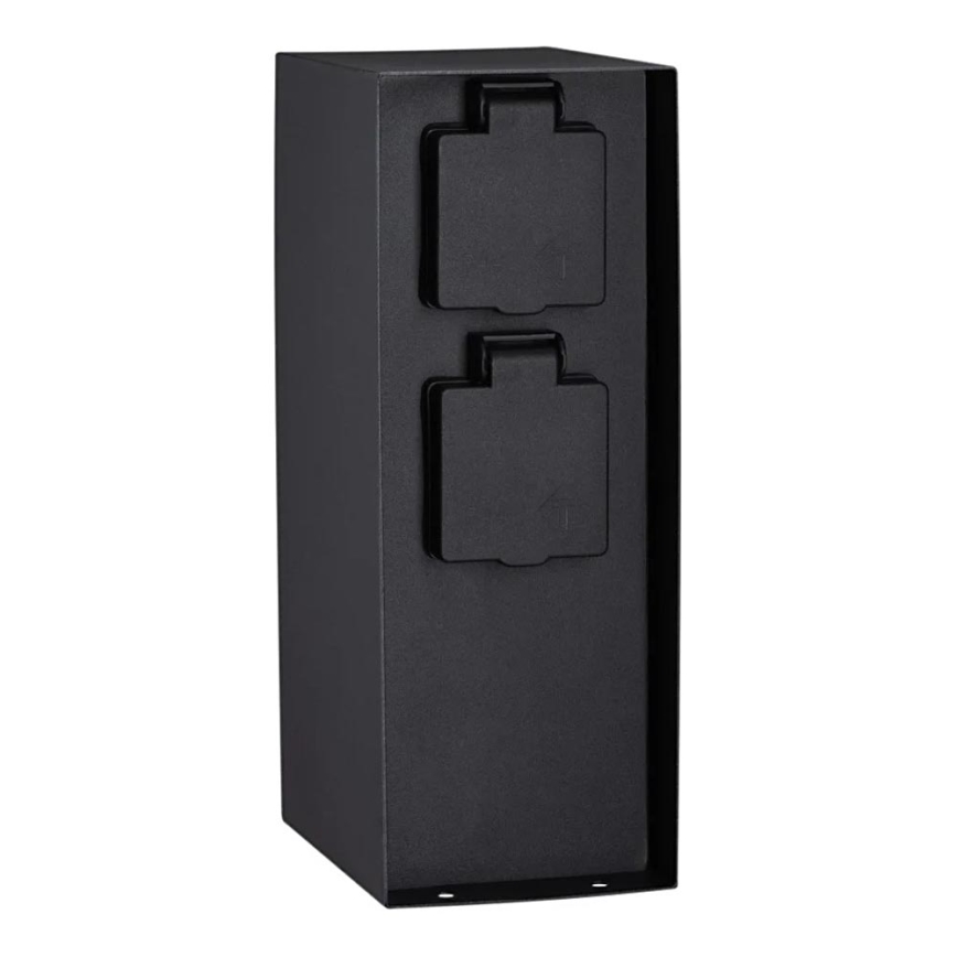 Paulmann 94315 - Vanjski stup za utičnice s sumrak senzorom RIO 3Z SCHUKO 230V IP44