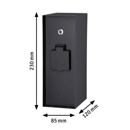 Paulmann 94315 - Vanjski stup za utičnice s sumrak senzorom RIO 3Z SCHUKO 230V IP44