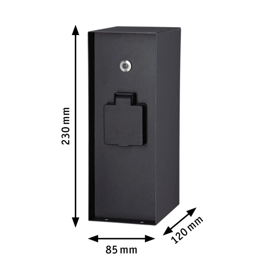 Paulmann 94315 - Vanjski stup za utičnice s sumrak senzorom RIO 3Z SCHUKO 230V IP44