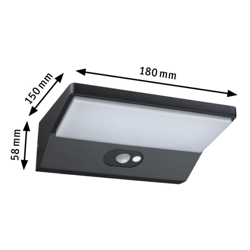 Paulmann 94333 - LED/7,4W IP44 Vanjska zidna svjetiljka sa senzorom HOUSE 230V