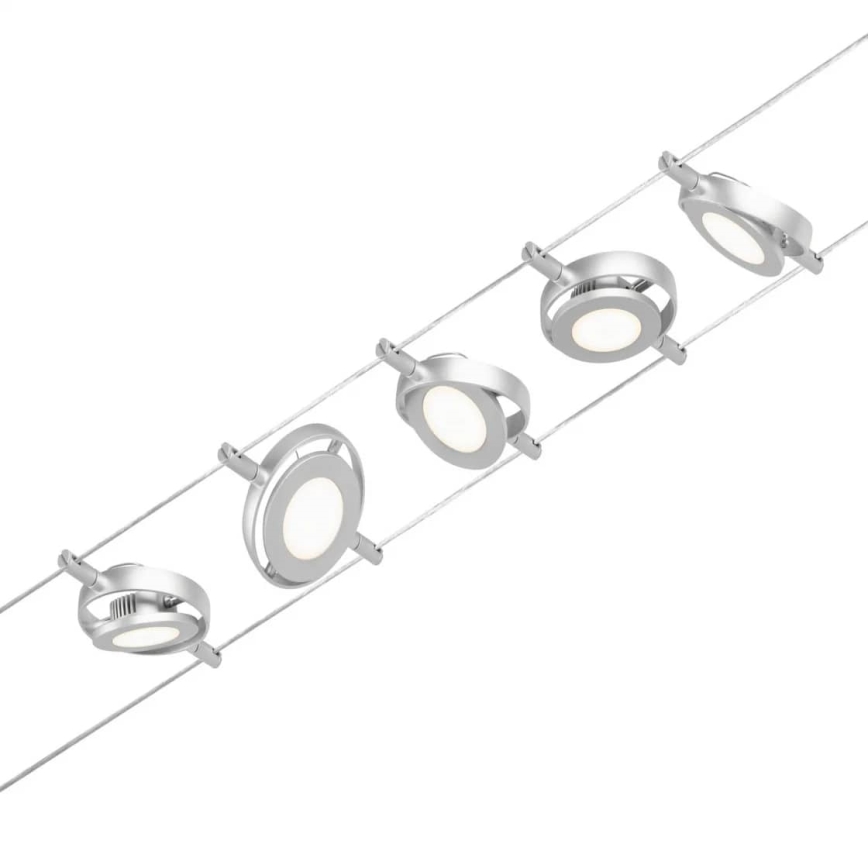 Paulmann 94414 - SET 5xLED/4,5W Reflektorska svjetiljka za sustav sajli ROUNDMAC 230V sjajni krom