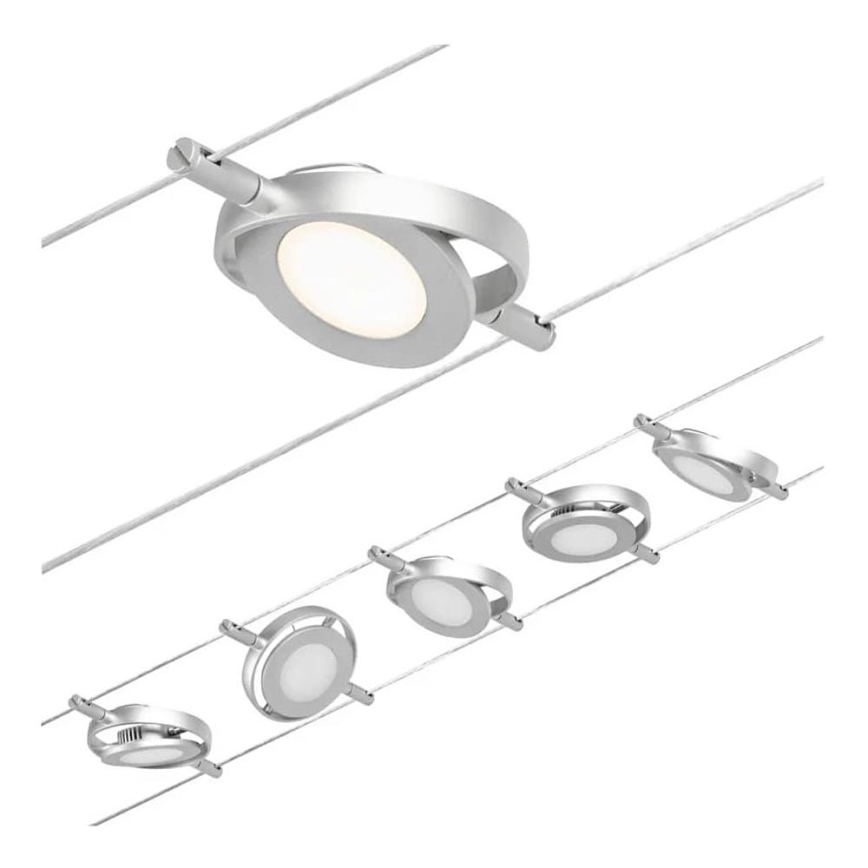 Paulmann 94414 - SET 5xLED/4,5W Reflektorska svjetiljka za sustav sajli ROUNDMAC 230V sjajni krom