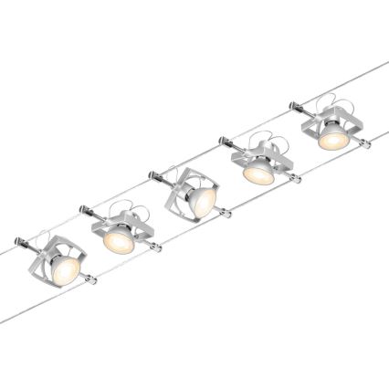 Paulmann 94430 - SET 5xGU5,3/10W Reflektor za kabelski sustav MAC 230V mat krom