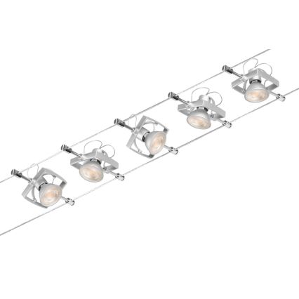 Paulmann 94430 - SET 5xGU5,3/10W Reflektor za kabelski sustav MAC 230V mat krom