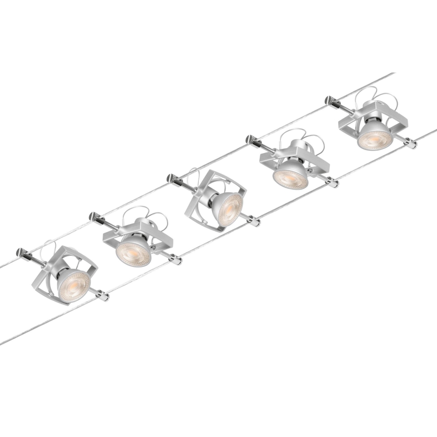 Paulmann 94430 - SET 5xGU5,3/10W Reflektor za kabelski sustav MAC 230V mat krom