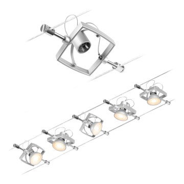 Paulmann 94430 - SET 5xGU5,3/10W Reflektor za kabelski sustav MAC 230V mat krom