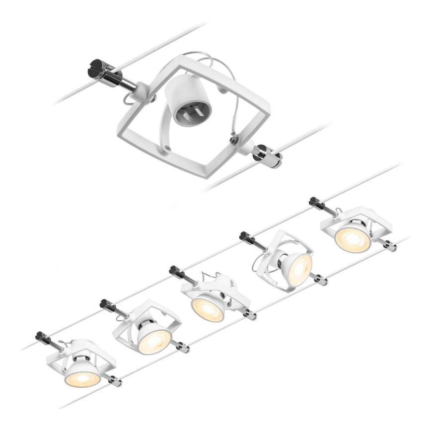 Paulmann 94432 - SET 5xGU5,3/10W Reflektor za kabelski sustav MAC 230V bijela