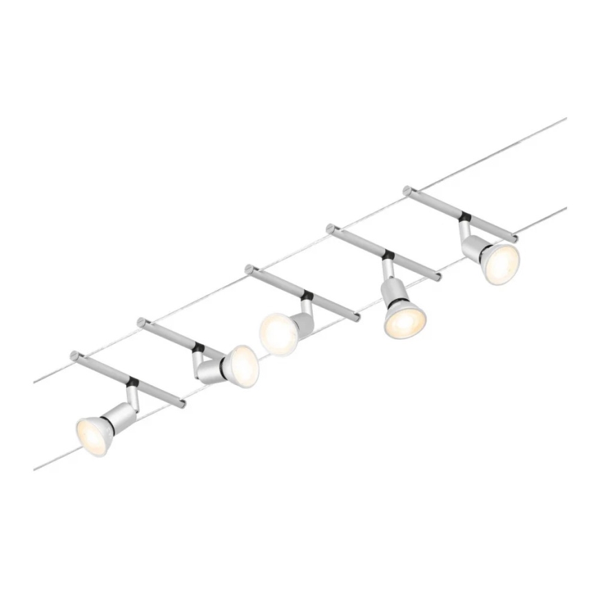 Paulmann 94442 - SET 5xGU5,3/10W Reflektor za kabelski sustav SALT 230V mat krom