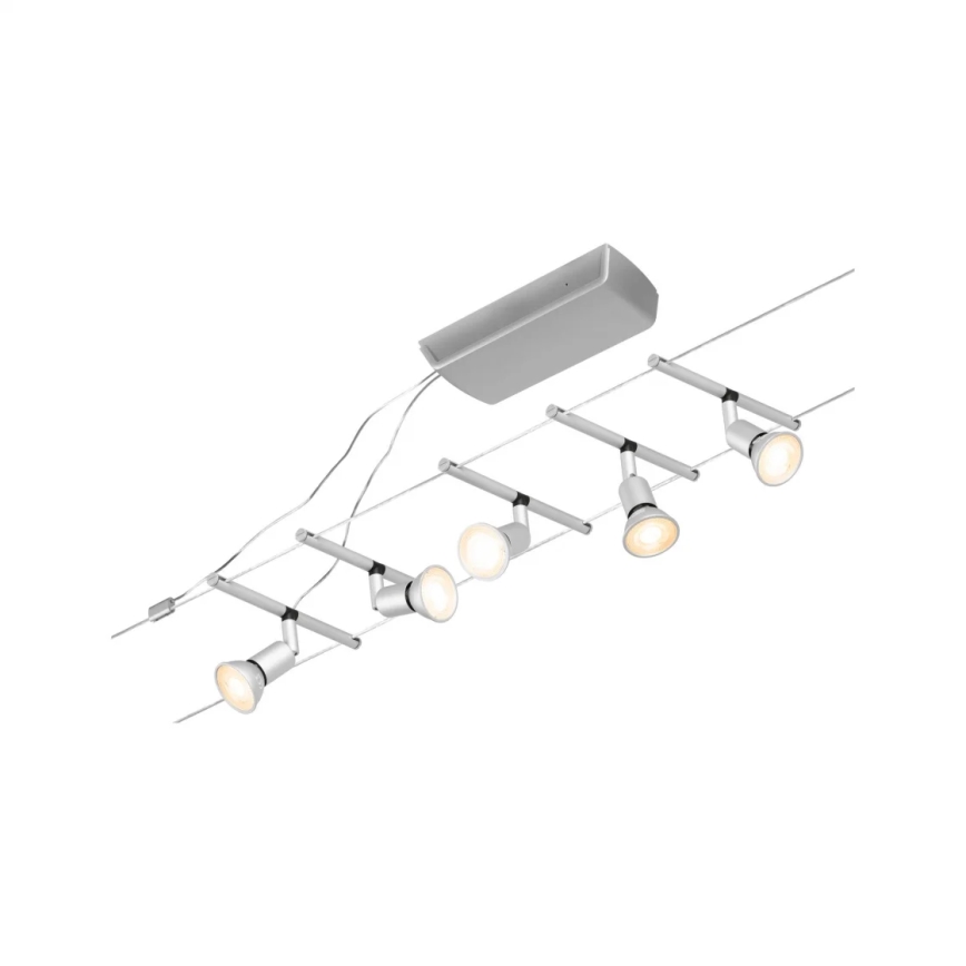 Paulmann 94442 - SET 5xGU5,3/10W kompletan kabelski sustav SALT 230V matni krom