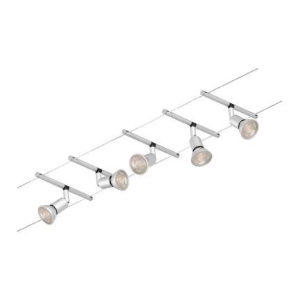 Paulmann 94442 - SET 5xGU5,3/10W kompletan kabelski sustav SALT 230V matni krom