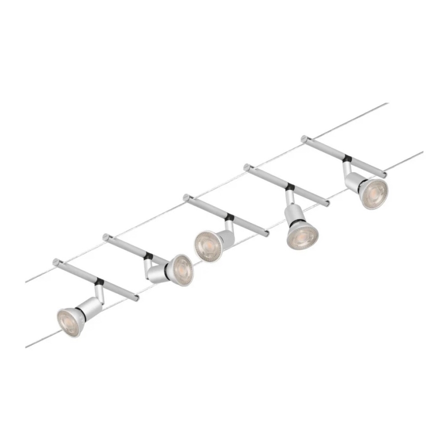 Paulmann 94442 - SET 5xGU5,3/10W kompletan kabelski sustav SALT 230V matni krom