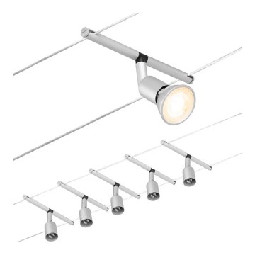 Paulmann 94442 - SET 5xGU5,3/10W Reflektor za kabelski sustav SALT 230V mat krom
