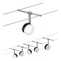 Paulmann 94457 - KOMPLET 5xLED/4W Kompletan sustav na sajli CLEAR 230V crna/sjajni krom